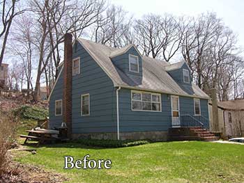 simple house with a spectacular view of the lake across from their property