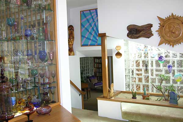 looking into the library