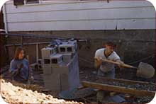 Zimmerman family building the foundation