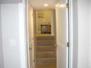 Well-lit stairway after renovation