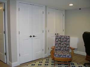 Closet space and a comfortable sitting area