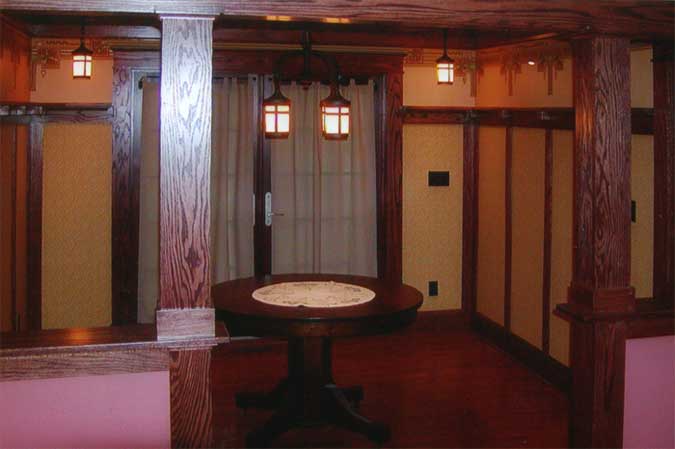 Craftsman style features on the inside