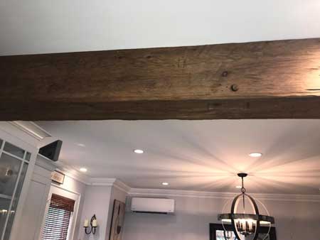 timber beams by chimney retain original character