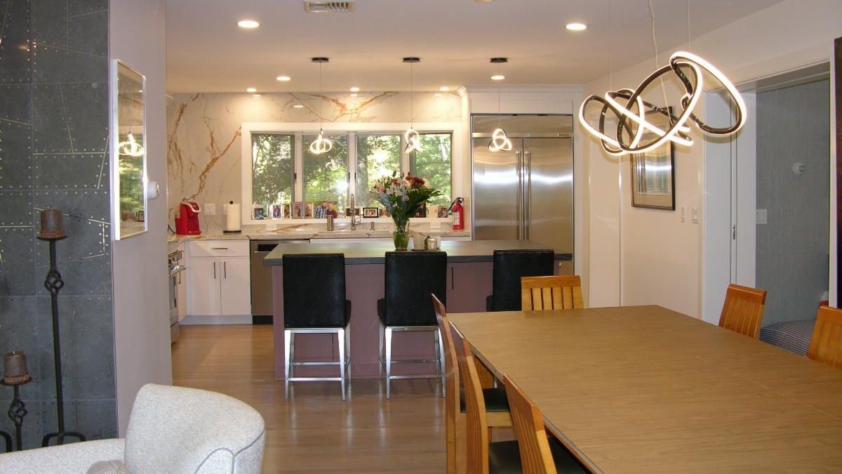 view of kitchen from dining area