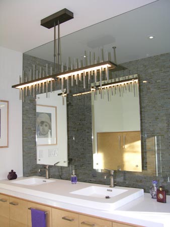 New vanity and lights in bath