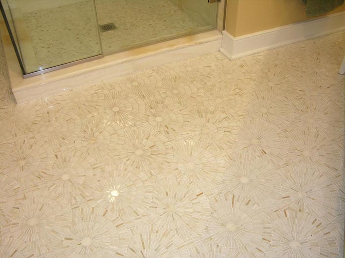 Unique tile design in master bath