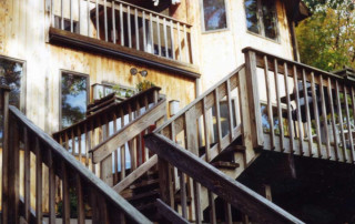 Multi-level decks overlooking the lake