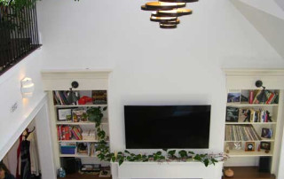 View from loft overlooking the living room