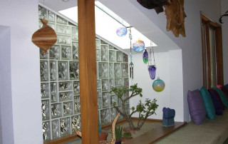 Cactus Garden with glass block and skylight
