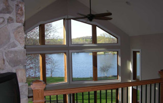 View from loft overlooking rear yard and lake