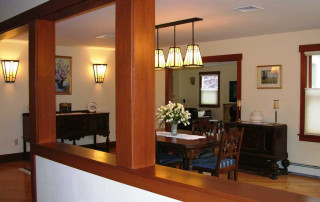 Dining Room, as seen from front Entry Hall, with Family Room beyond