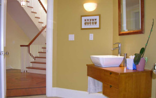 Bathroom located off of entrance foyer