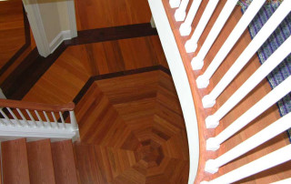 New stairs overlooking entrance foyer