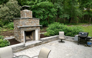 New Patio with Outdoor Fireplace