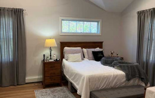 High vaulted ceilings in new master bedroom