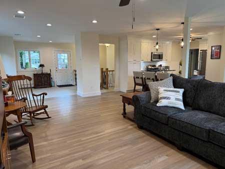 View to the kitchen after