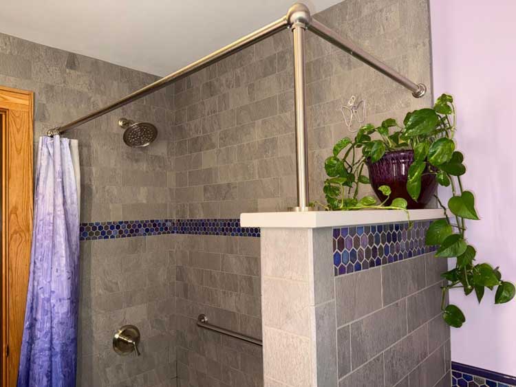A creative solution to hang shower curtain