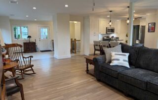 View from living room to kitchen after