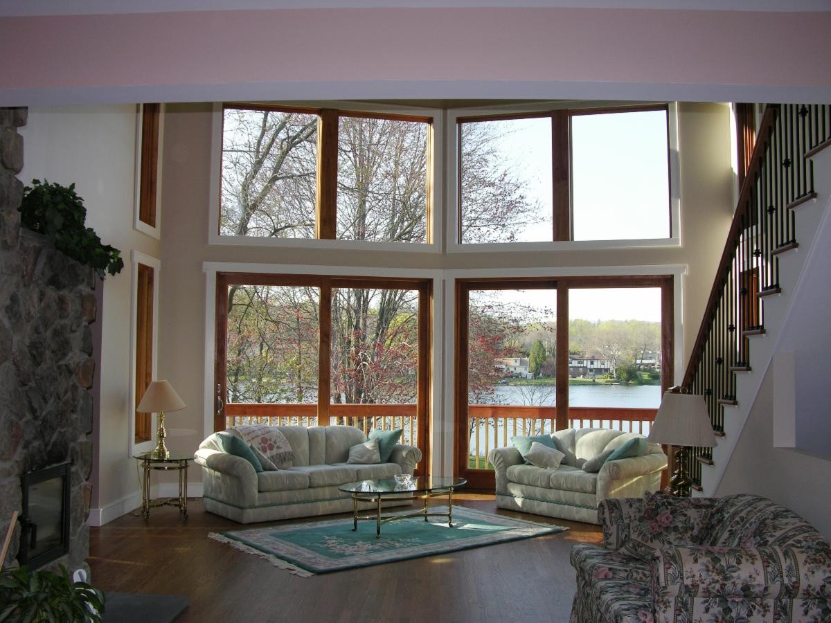 enjoying the lakeside view