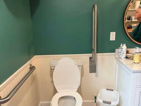 Grab bars by toilet