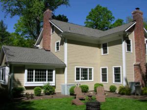 After installation of additional roof overhang to protect the exterior of the home as recommended by Zimmarman Architects Denville NJ
