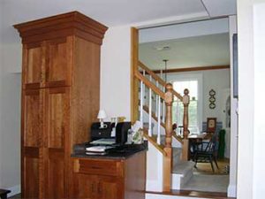 View into Ackerman living area from kitchen before remodeling by Zimmerman Architects