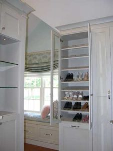 Dedicated storage solution for the owners shoes designed by Zimmerman Architects Denville NJ