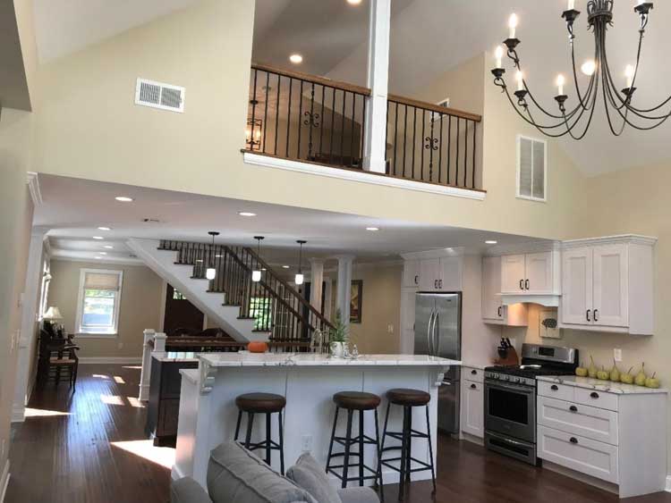 Open kitchen with view of loft