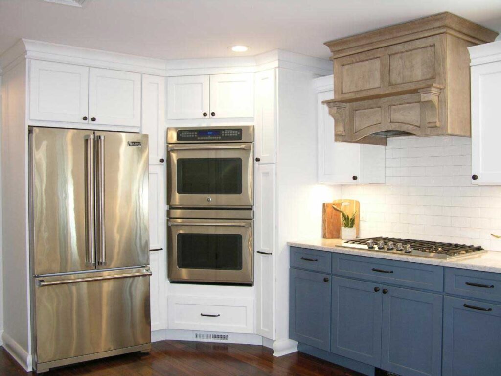 Adorn your stove area with a beautiful and functioning range hood with venting and lights.