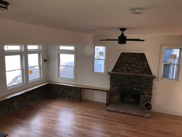 Original fireplace that owners wanted to keep